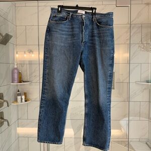 Agolde 90’s crop mid-rise loose straight leg jeans. Size 32.
